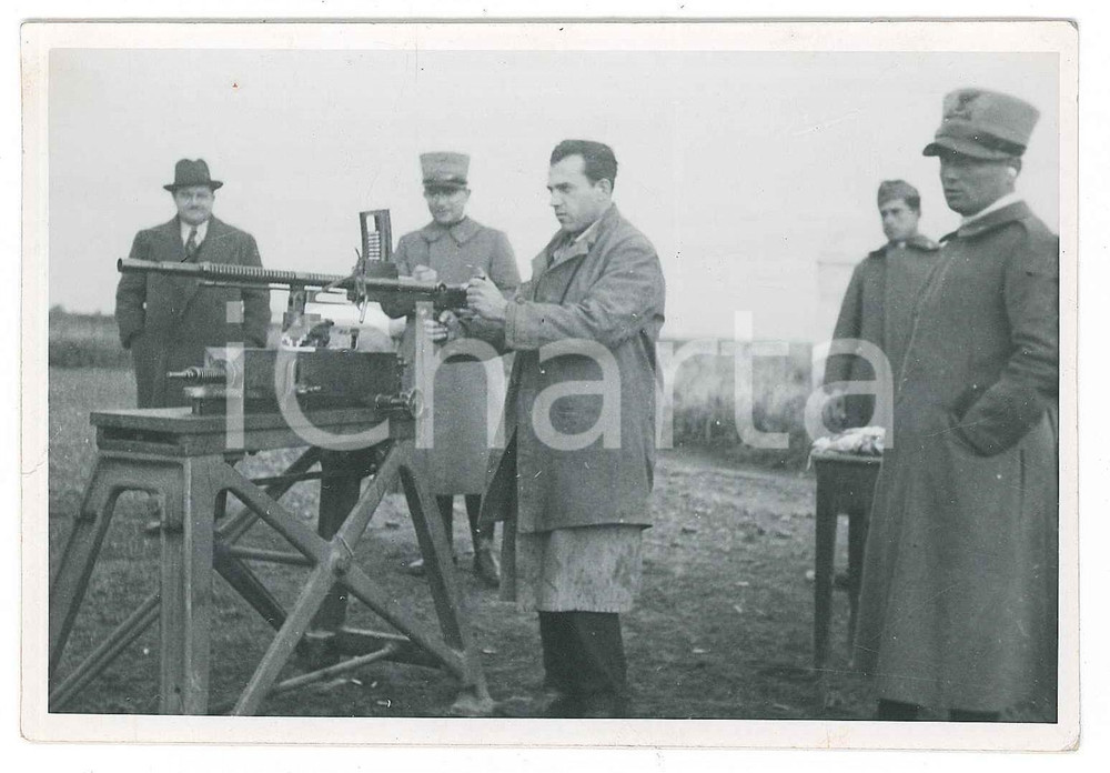 Fotografia d epoca originale 1935 ca REGIO ESERCITO Dimostrazione di tiro con mitragliatrice  Foto 12x8 1 1