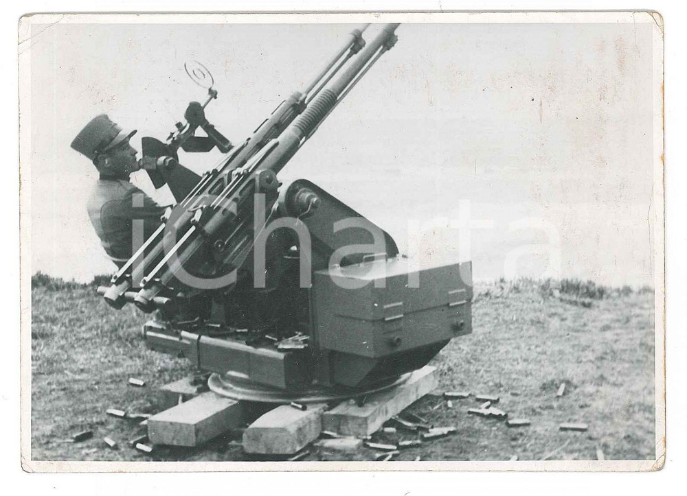 Fotografia d epoca originale 1935 ca REGIO ESERCITO  Dimostrazione di tiro con mitragliatrici Foto 12x8 4 1