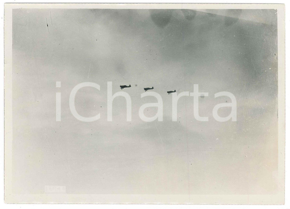 Fotografia d epoca originale 1940 WW2 SOLLUM EGITTO Aviazione italiana  Volo di bombardamento  Foto 1