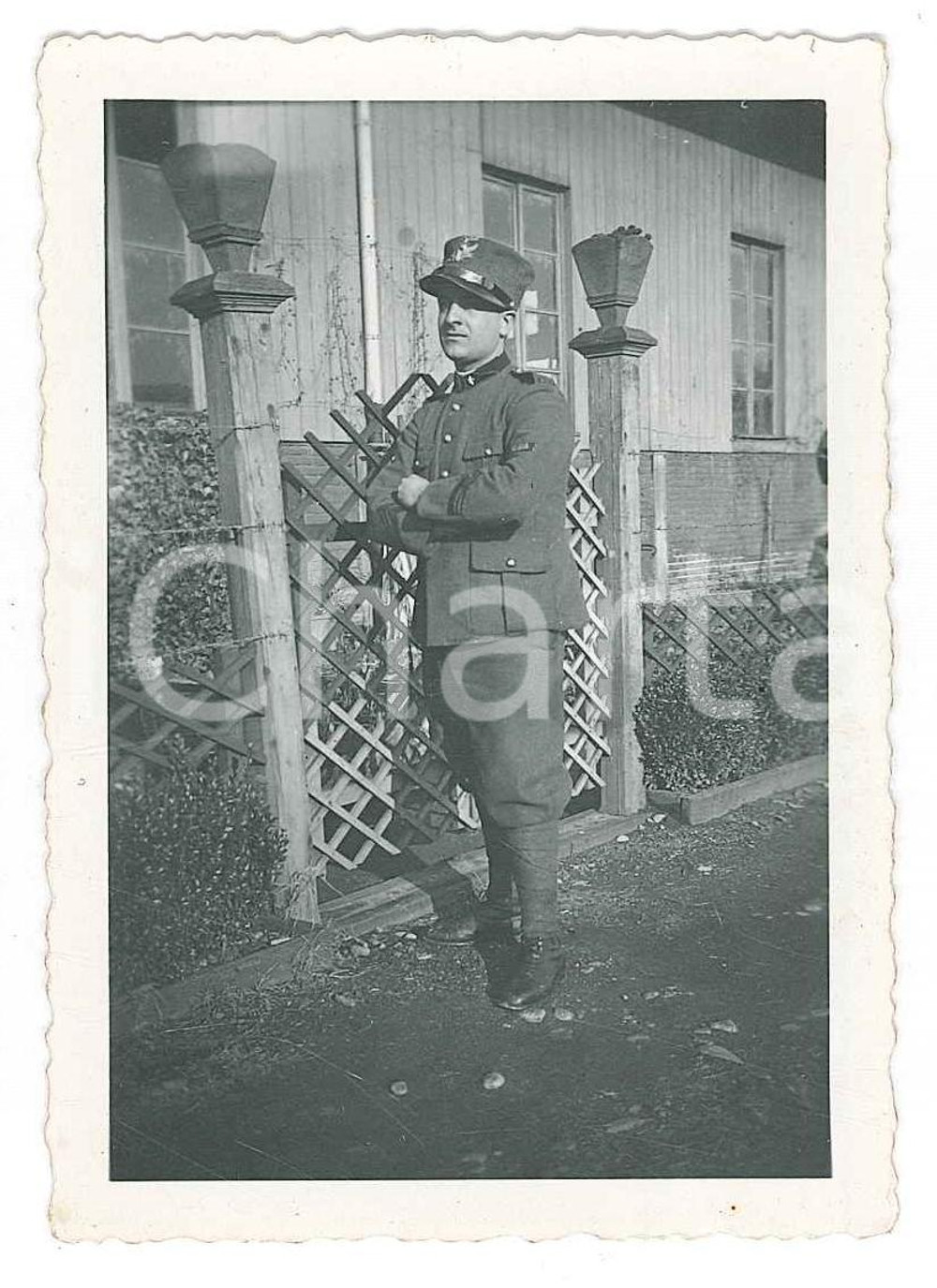 Fotografia d epoca originale 1932 CHIVASSO  FERROVIE  Ritratto di ufficiale  Foto 6x9 cm 1