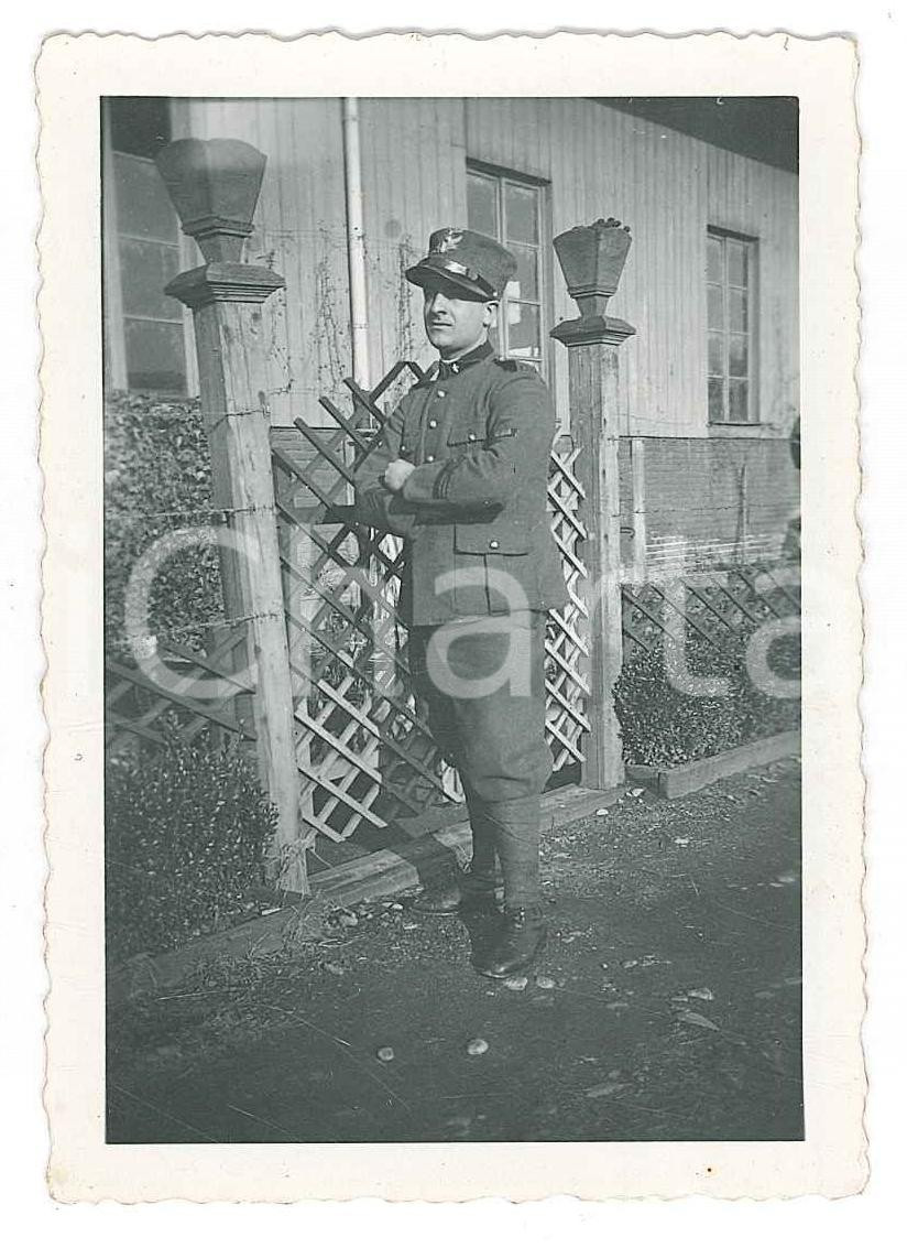 Fotografia d epoca originale 1932 CHIVASSO  FERROVIE  Ritratto di ufficiale  Foto 6x9 cm 1