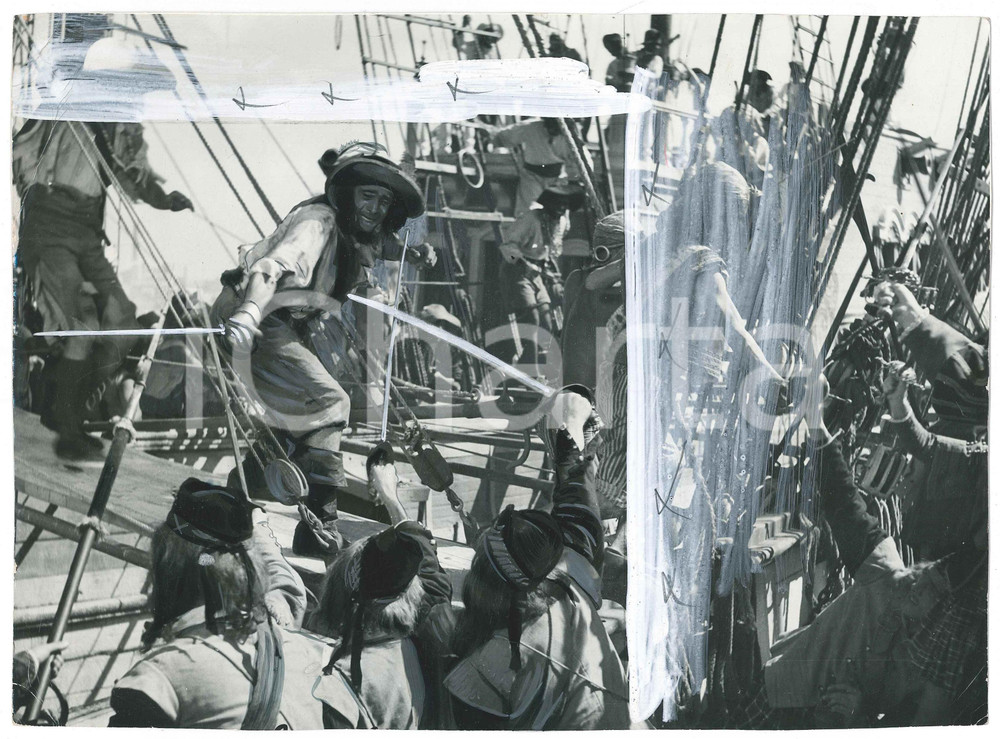 Fotografia d epoca originale 1940 ca CINEMA ITALIA Scena di lotta con pirati su una nave  Foto E. GNEME 1