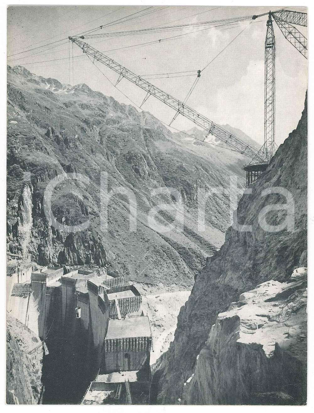 Oggetto da collezione cartaceo 1960 ca SVIZZERA Diga di CURNERA in costruzione  Biglietto KONSORTIUM STAUMAUER 1