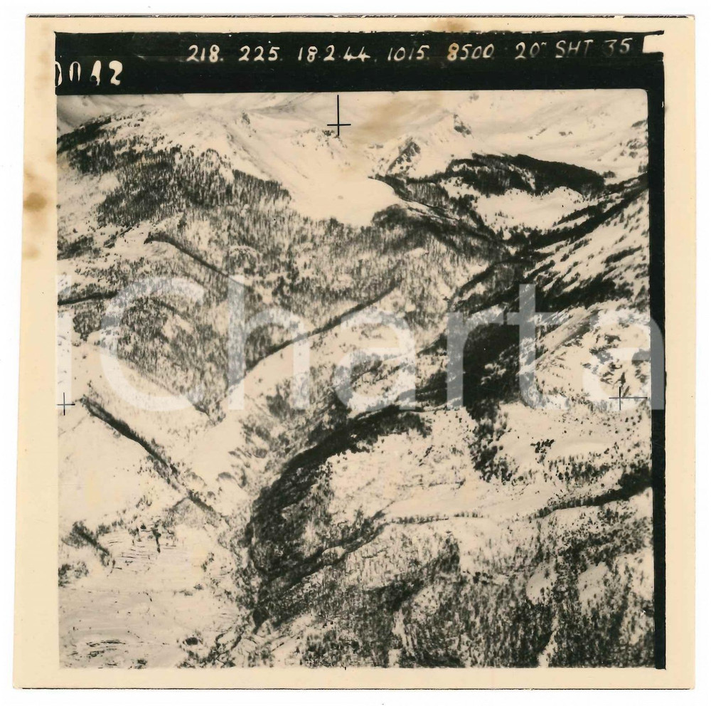 Febbraio 1944 WW2 ITALIA - ALPI - Fotografia AEREA militare 14x14 cm (16)