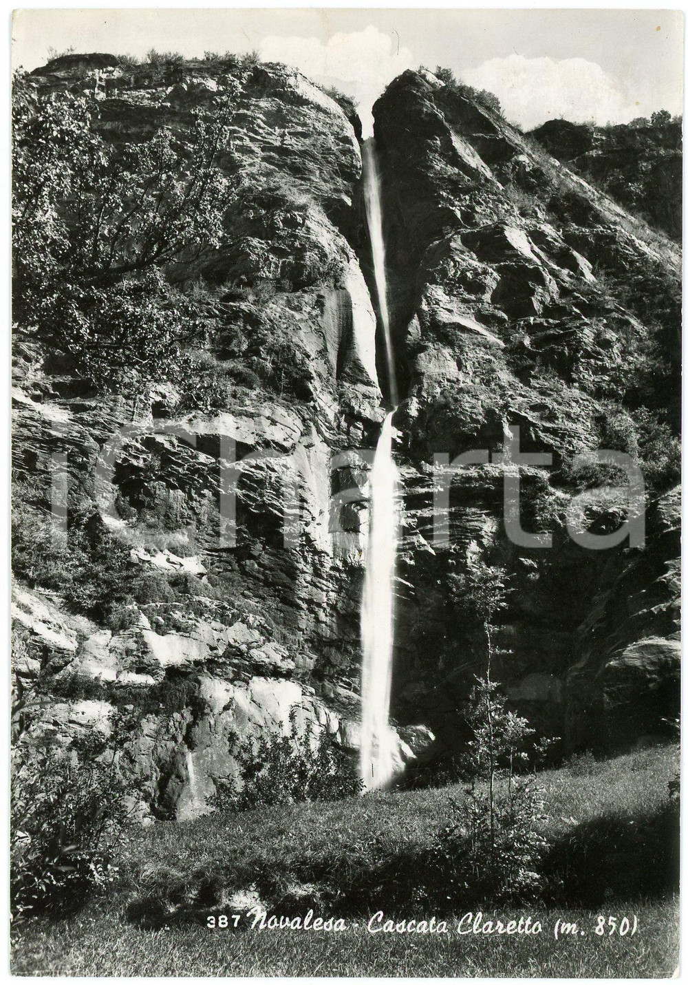 Cartolina originale da collezione 1962 NOVALESA TO Cascata del Rio Claretto  Cartolina FG VG 1