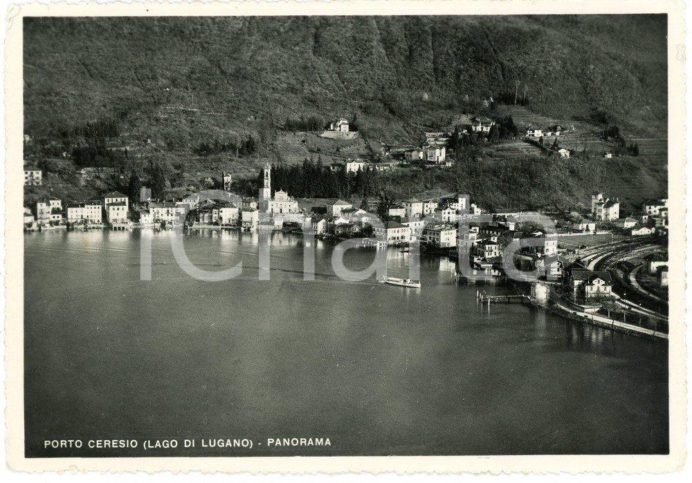 Cartolina originale da collezione 1959 PORTO CERESIO VA Panorama con il Lago di Lugano  Cartolina FG VG 1
