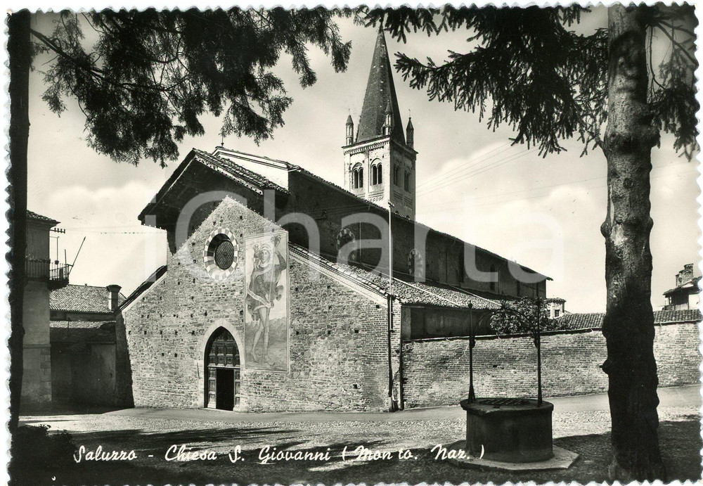 Cartolina originale da collezione 1957 SALUZZO CN Chiesa di San Giovanni  Cartolina FG VG 1