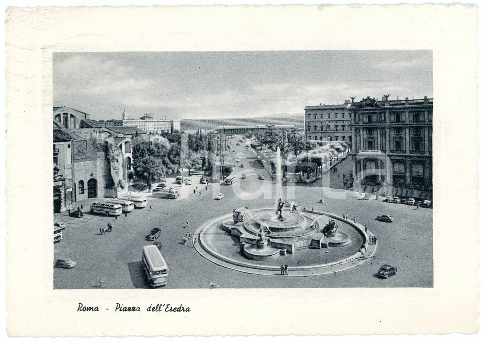 Cartolina originale da collezione 1969 ROMA Piazza dell Esedra con la Fontana delle Naiadi  Cartolina FG VG 1