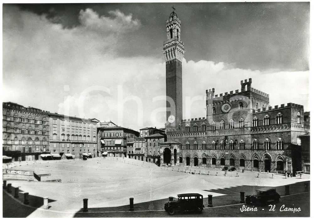 Cartolina originale da collezione 1950 ca SIENA Piazza del Campo  Palazzo Comunale e Torre del Mangia  Cartolina 1