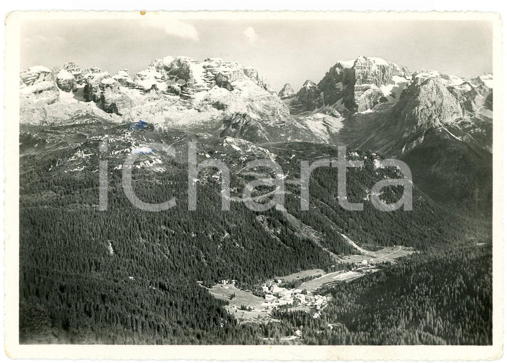 Cartolina originale da collezione 1950 MADONNA DI CAMPIGLIO TN Panorama con Gruppo di Brenta  Cartolina FG VG 1