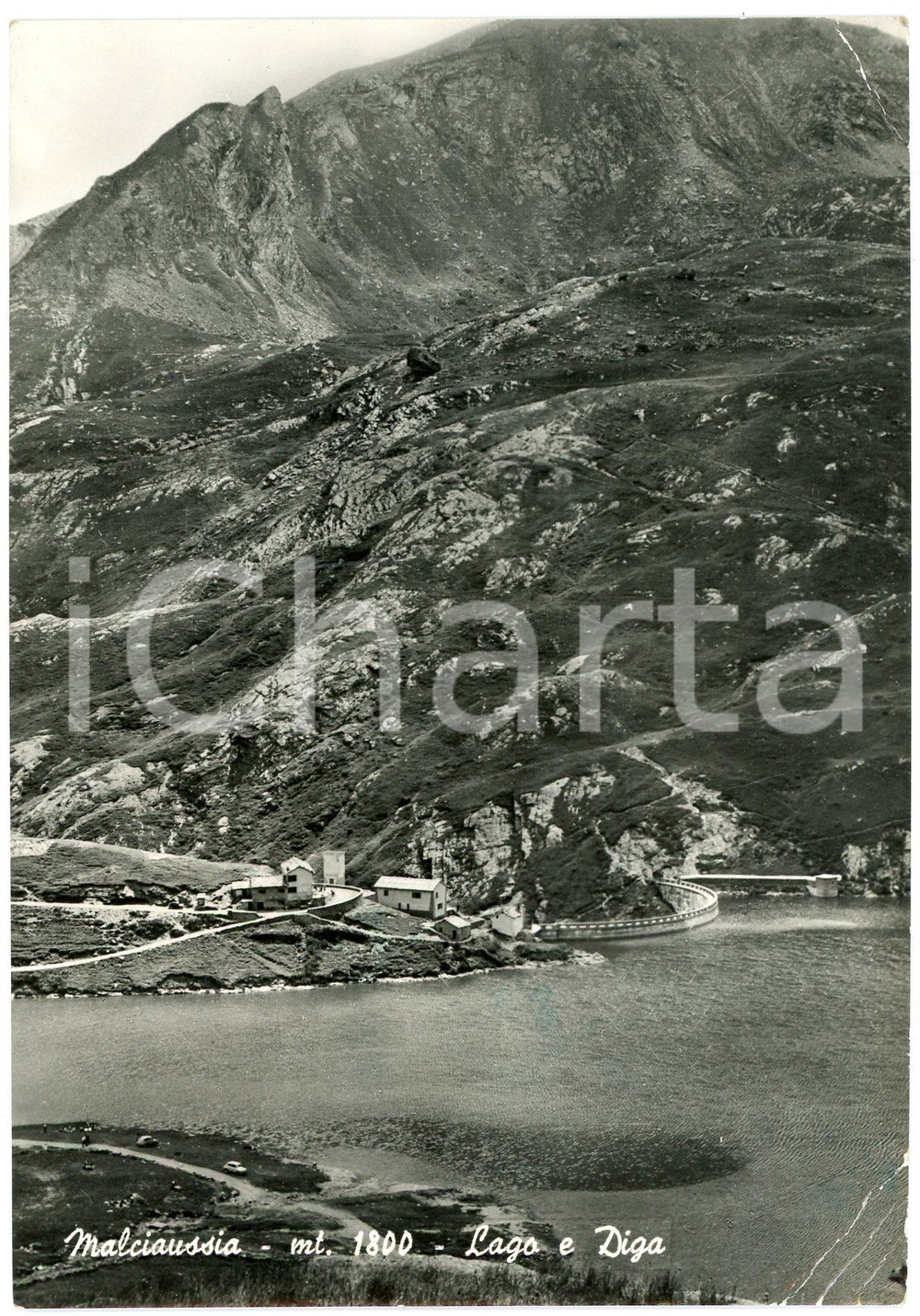 Cartolina originale da collezione 1960 MALCIAUSSIA TO Lago di Malciaussia e diga  Cartolina FG VG 1