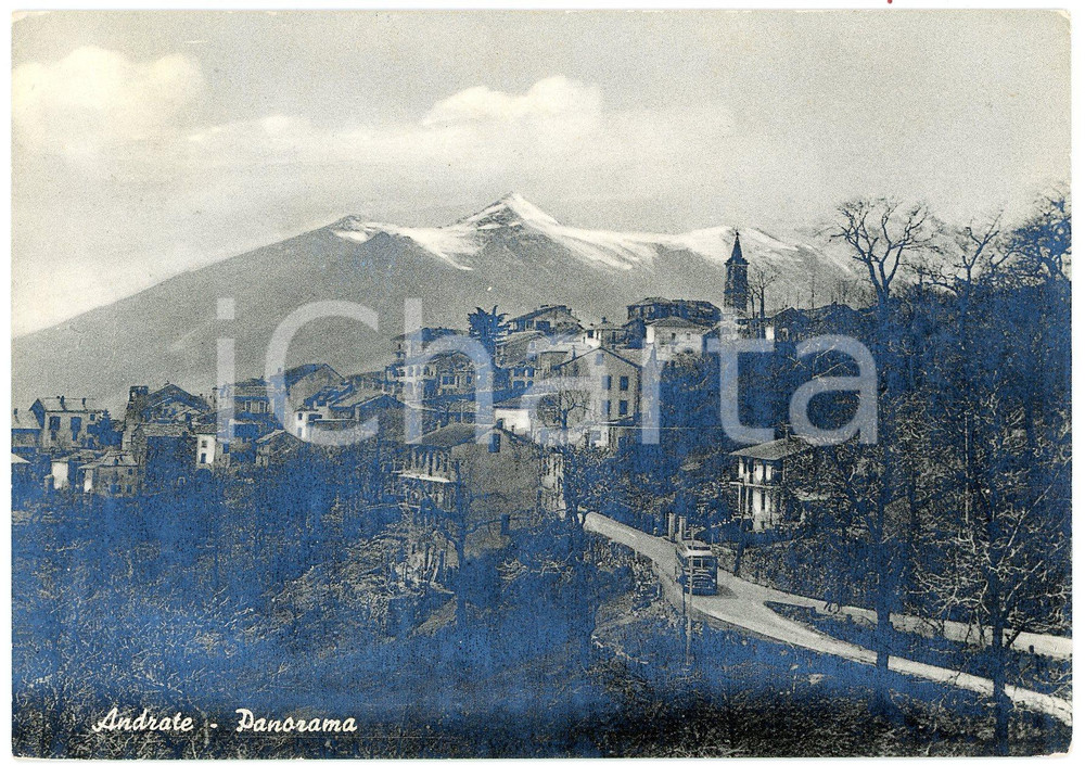 Cartolina originale da collezione 1950 ca ANDRATE TO Panorama con torpedone  Cartolina FG NV 1