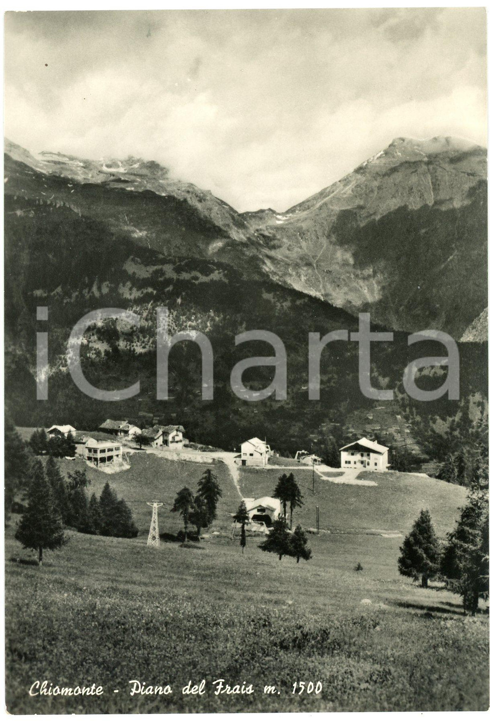 Cartolina originale da collezione 1957 CHIOMONTE TO Seggiovia di Pian del Frais  Cartolina FG VG 1