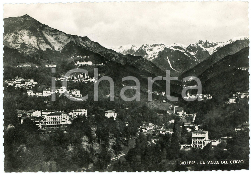 Cartolina originale da collezione 1950 ZONA DI BIELLA Panorama della Valle del Cervo  Cartolina FG VG 1