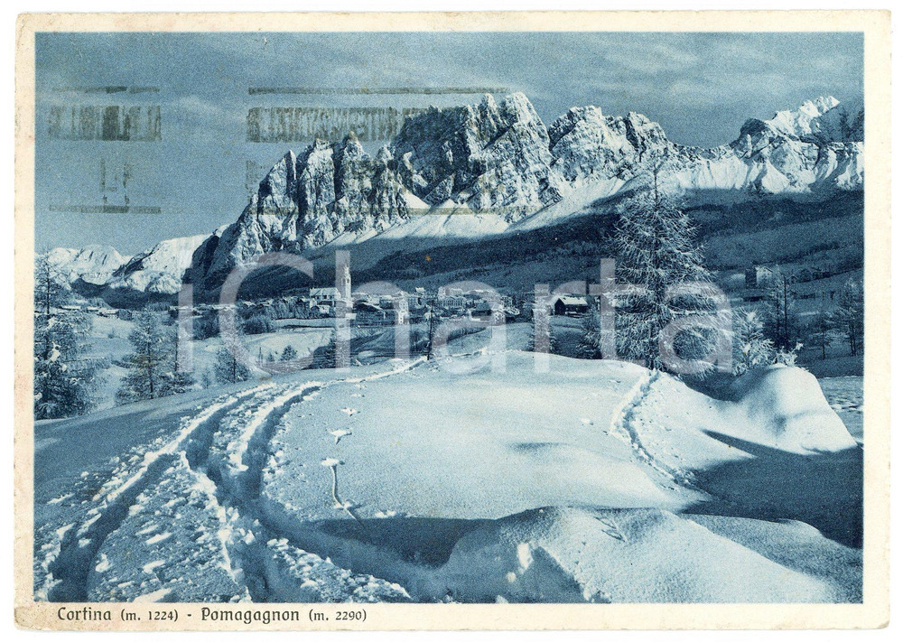 Cartolina originale da collezione 1939 CORTINA D AMPEZZO BL Panorama con Gruppo Pomagagnon  Cartolina FG VG 1