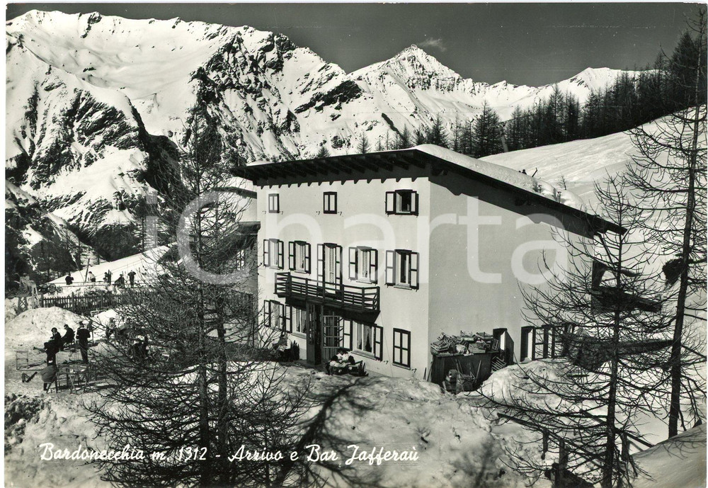 Cartolina originale da collezione 1961 BARDONECCHIA TO Arrivo Telecabina e Chalet Jafferau  Cartolina FG VG 1