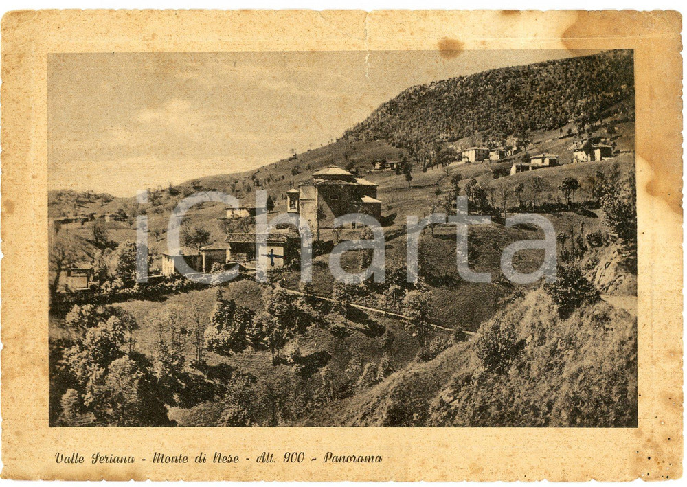 Cartolina originale da collezione 1952 ALZANO LOMBARDO Panorama di Monte di Nese in Val Seriana  Cartolina FG VG 1