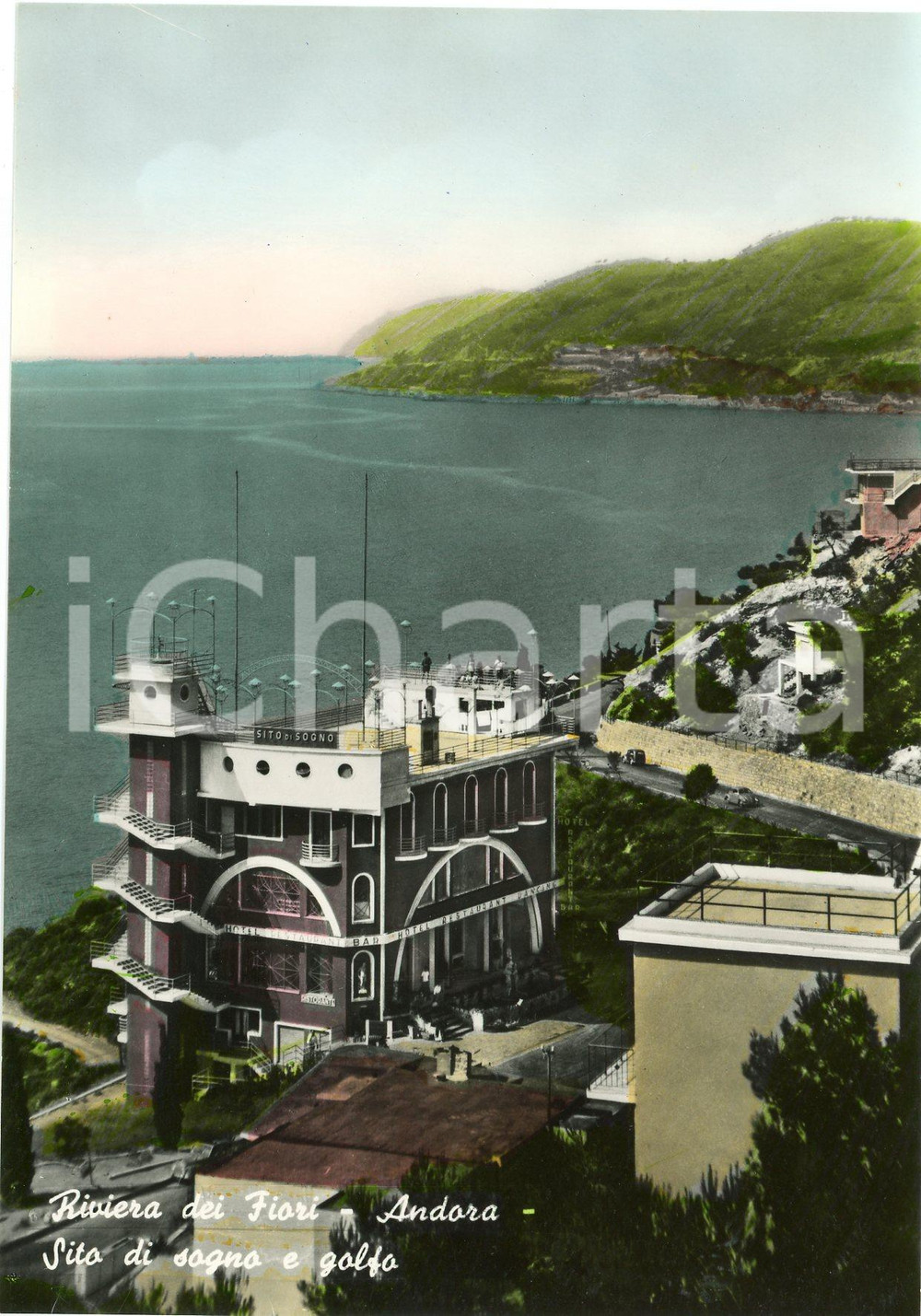 1960 ca ANDORA (SV) Panorama del Golfo - Riviera dei Fiori - Cartolina FG NV Cartolina d'epoca non viaggiata GOOD/buono  Formato: 15X10 CM originale e autentica 1