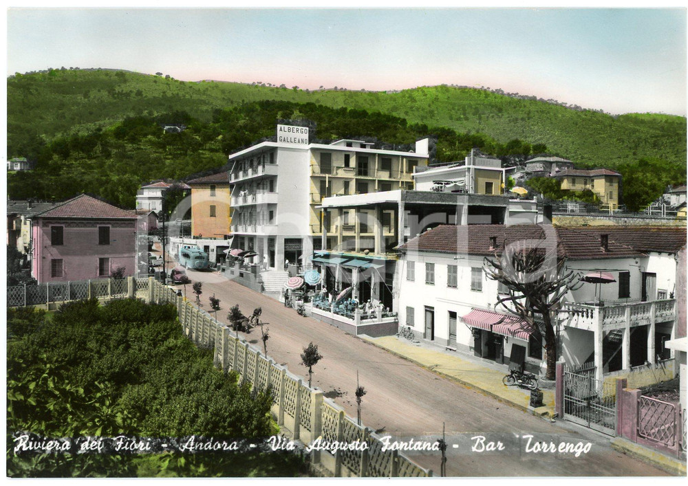 Cartolina originale da collezione 1960 ca ANDORA  Bar CaffÃ¨ Torrengo in via Augusto Fontana  Cartolina FG NV 1