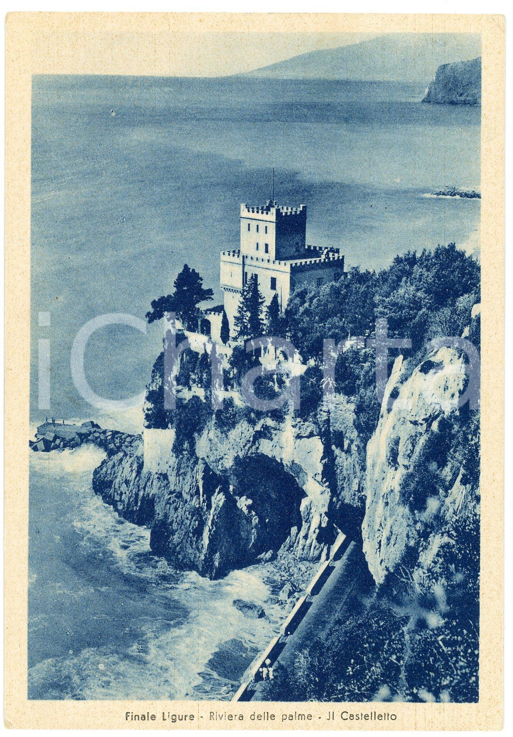 Cartolina originale da collezione 1951 FINALE LIGURE SV Il Castelletto  Riviera delle palme  Cartolina FG VG 1