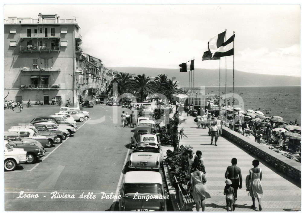 Cartolina originale da collezione 1962 LOANO SV Lungomare  Riviera delle Palme  Cartolina ANIMATA FG VG 1