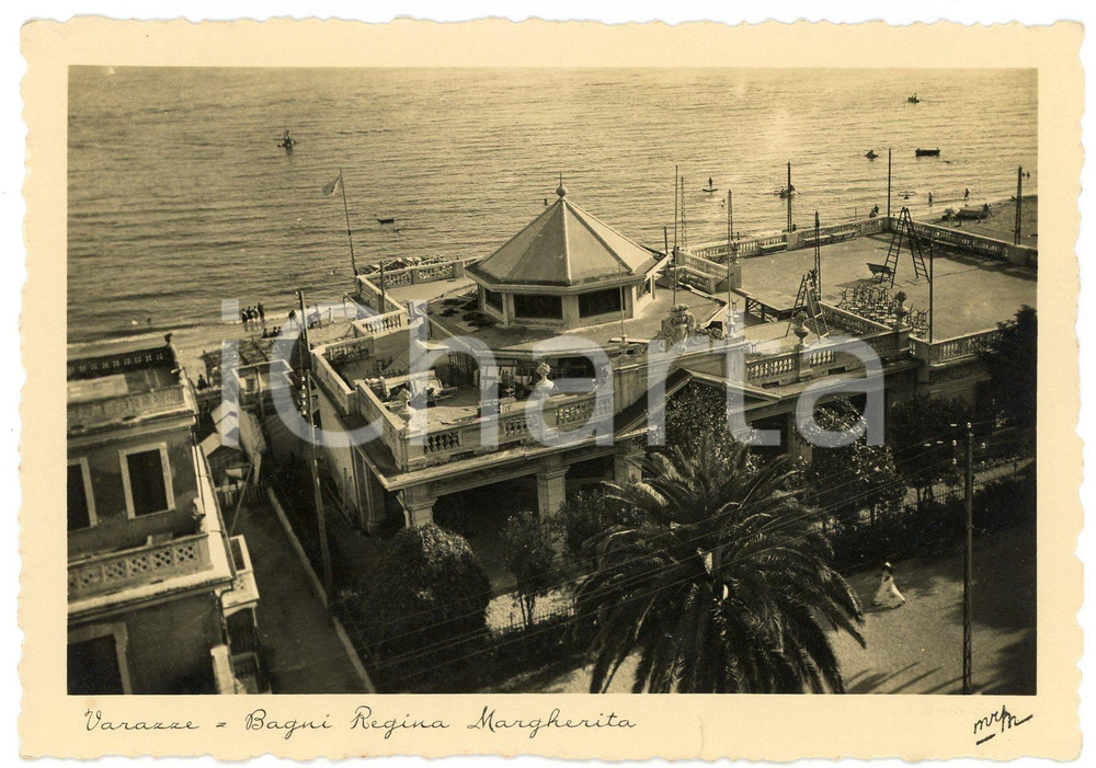 1950 ca VARAZZE (SV) Bagni Regina Margherita - Cartolina ANIMATA FG NV Cartolina d'epoca non viaggiata GOOD/buono  Formato: FG originale e autentica 1