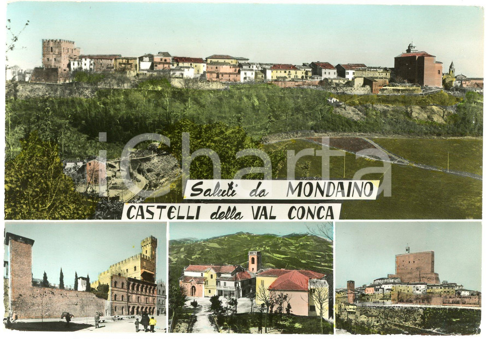 Cartolina originale da collezione 1960 ca MONDAINO RN Panorama con Castelli della Valconca  Cartolina FG NV 1
