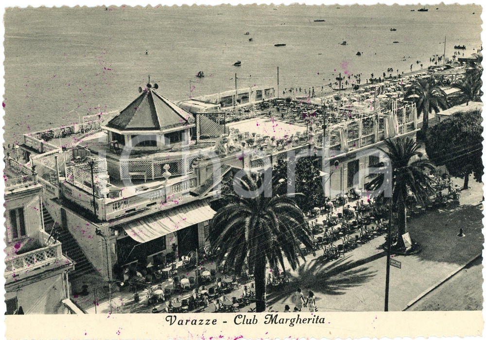 Cartolina originale da collezione 1951 VARAZZE SV Club Margherita  Cartolina ANIMATA FG VG 1