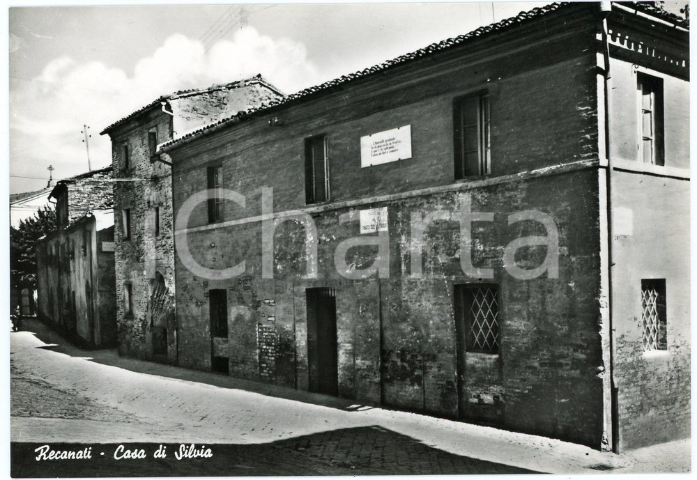 Cartolina originale da collezione 1950 ca RECANATI MC Casa di Silvia Teresa Fattorini 2  Cartolina FG NV 1