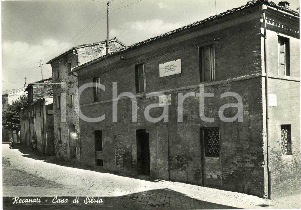 Cartolina originale da collezione 1950 ca RECANATI  Casa di Silvia Teresa Fattorini  Cartolina FG NV 1