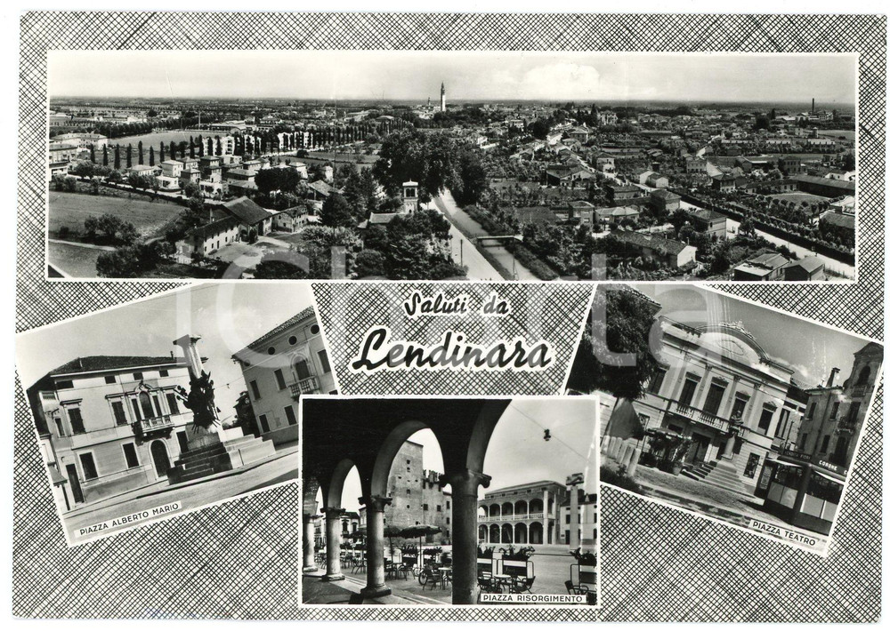 Cartolina originale da collezione 1961 LENDINARA Piazza Alberto Mario  Piazza Risorgimento  Teatro  Cartolina 1