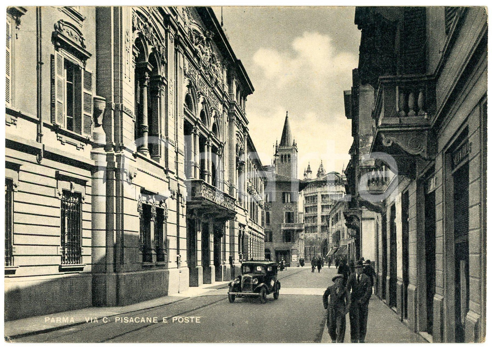 Cartolina originale da collezione 1947 PARMA Ufficio postale in Via Carlo Pisacane  Cartolina ANIMATA FG VG 1