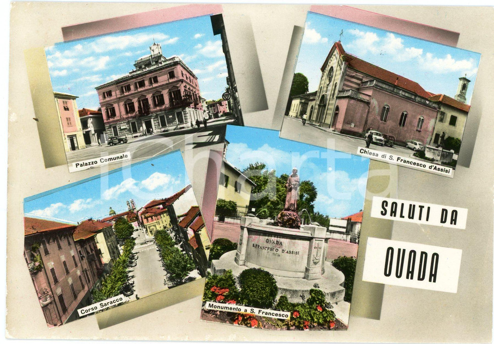 Cartolina originale da collezione 1963 OVADA AL Chiesa San Francesco d Assisi  Corso Saracco  Cartolina FG VG 1