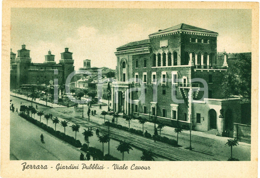 Cartolina originale da collezione 1938 FERRARA Giardini Pubblici di Viale Cavour  Cartolina ANIMATA FG VG 1