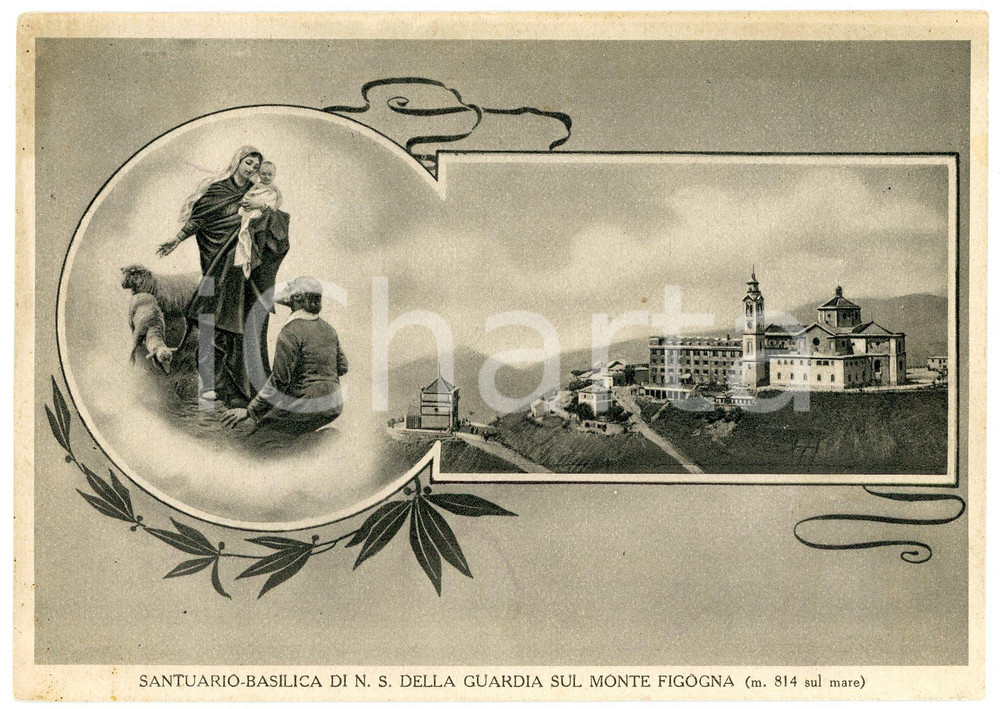 Cartolina originale da collezione 1936 CERANESI Santuario Nostra Signora della Guardia MONTE FIGOGNA Cartolina 1