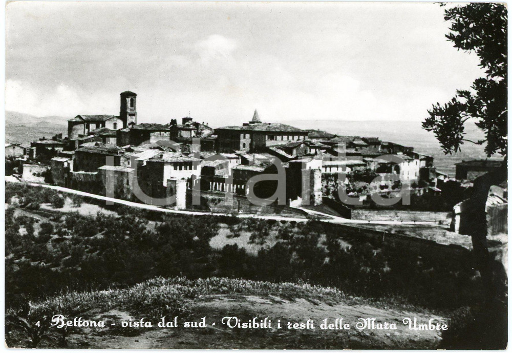 Cartolina originale da collezione 1961 BETTONA PG I resti delle Mura Umbre visti da Sud  Cartolina FG VG 1