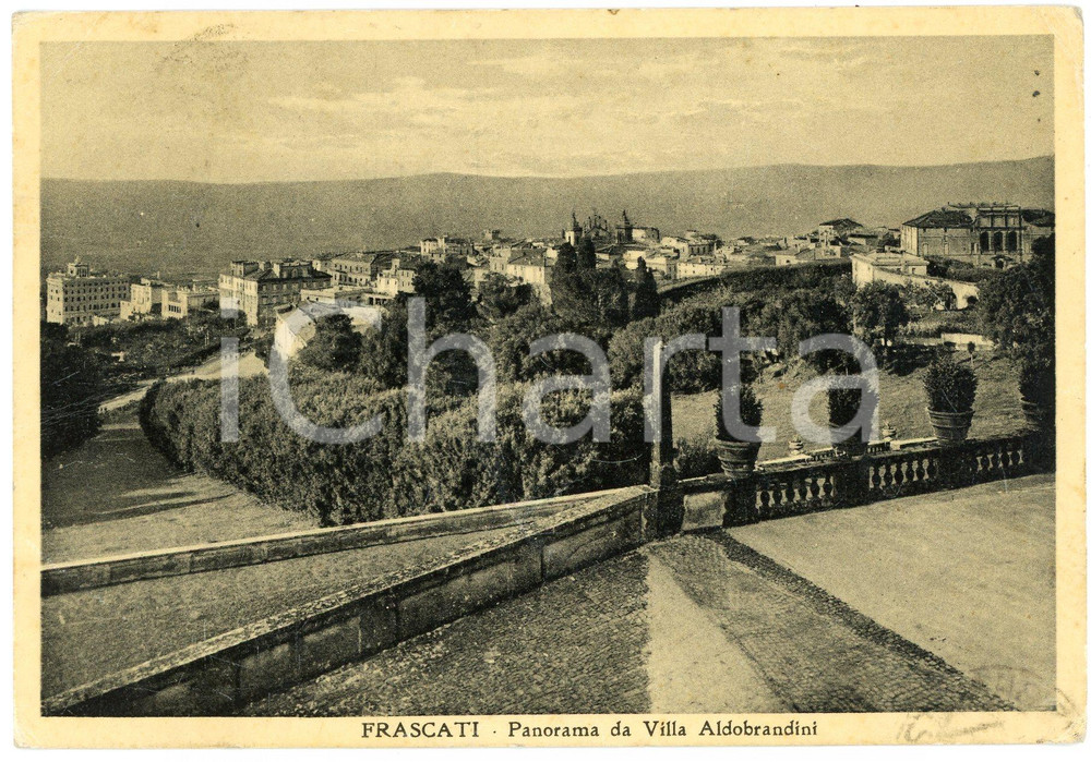 Cartolina originale da collezione 1935 FRASCATI RM Panorama da Villa Aldobrandini  Cartolina FG VG 1
