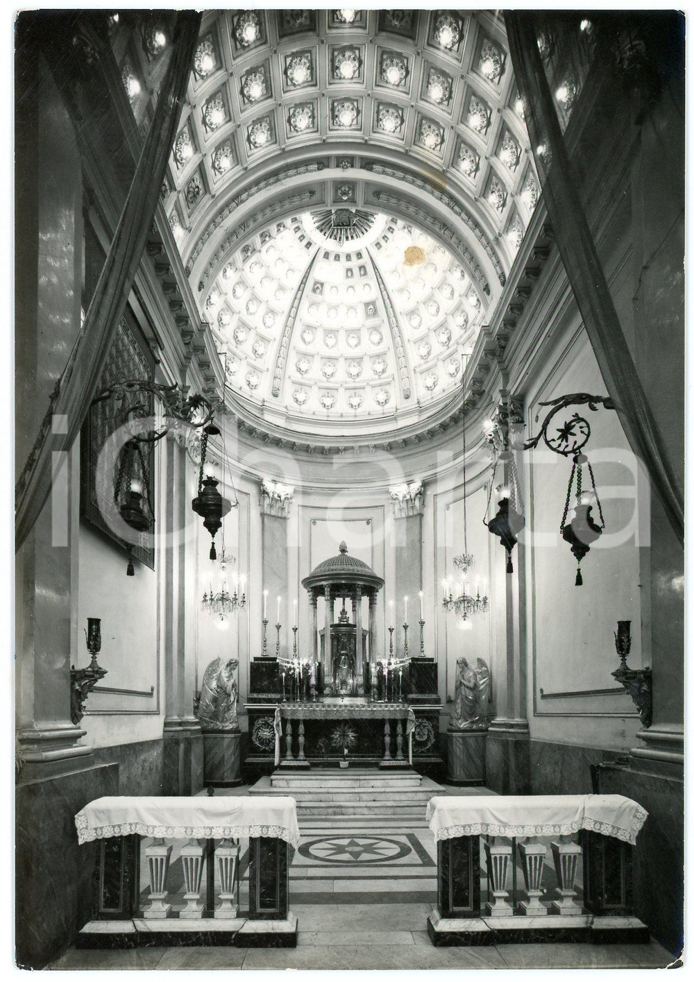 Cartolina originale da collezione 1958 RIPOSTO CT Basilica di San Pietro  Altare SS. Sacramento  Cartolina FG 1