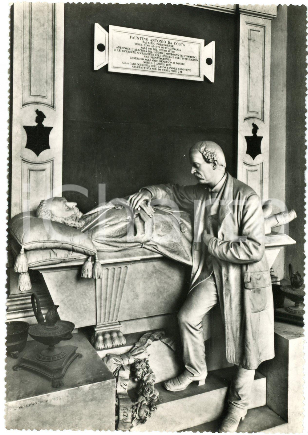 Cartolina originale da collezione 1950 ca GENOVA Cimitero di STAGLIENO Tomba Da Costa  Cartolina FG NV 1