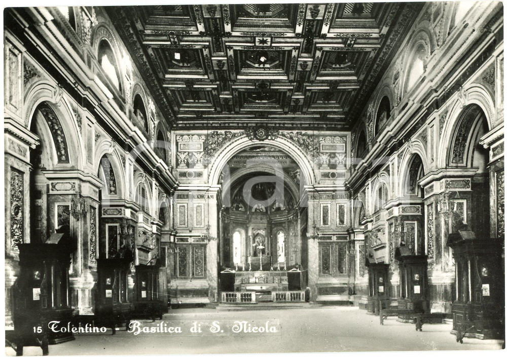 Cartolina originale da collezione 1950 ca TOLENTINO MC Basilica di San Nicola  Cartolina FG NV 1