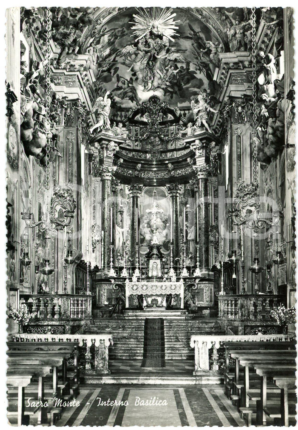 Cartolina originale da collezione 1955 VARALLO SESIA VC Basilica del Sacro Monte  Cartolina FG VG 1