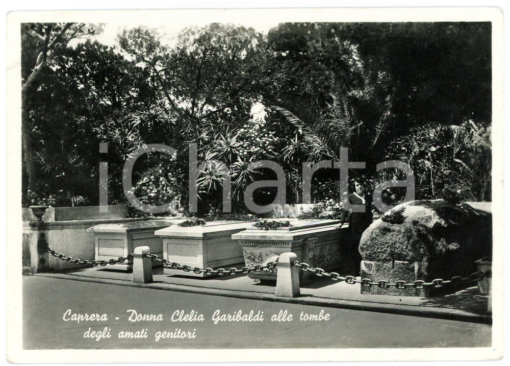 Cartolina originale da collezione 1961 CAPRERA Donna Clelia GARIBALDI al Compendio Garibaldino  Cartolina FG VG 1