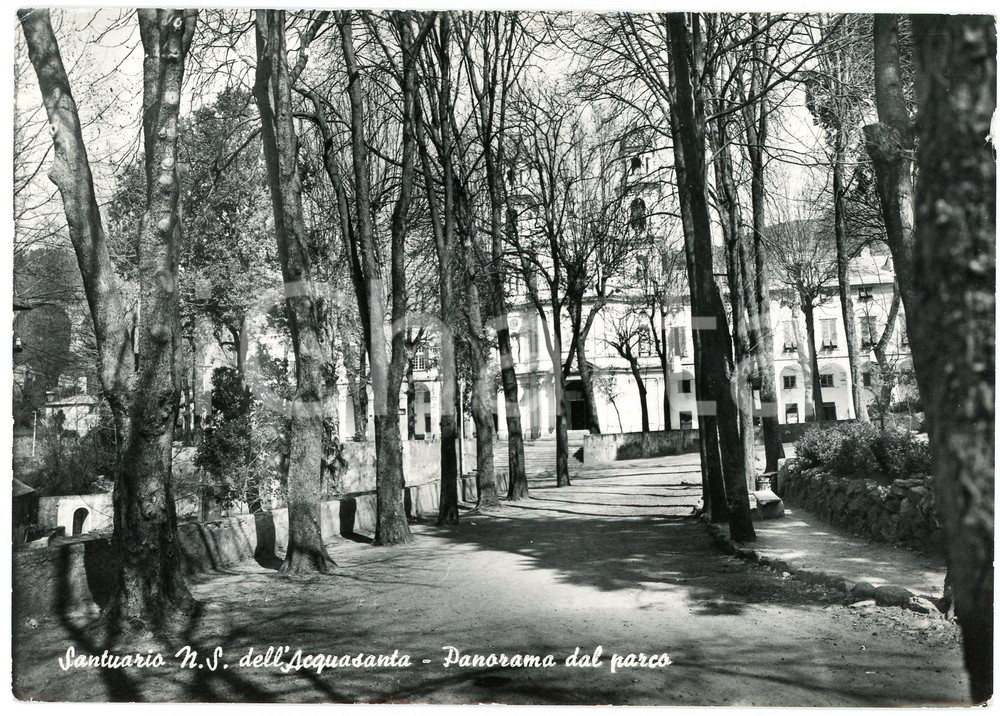 Cartolina originale da collezione 1949 ACQUASANTA Santuario di Nostra Signora dell Acquasanta  Parco  Cartolina 1