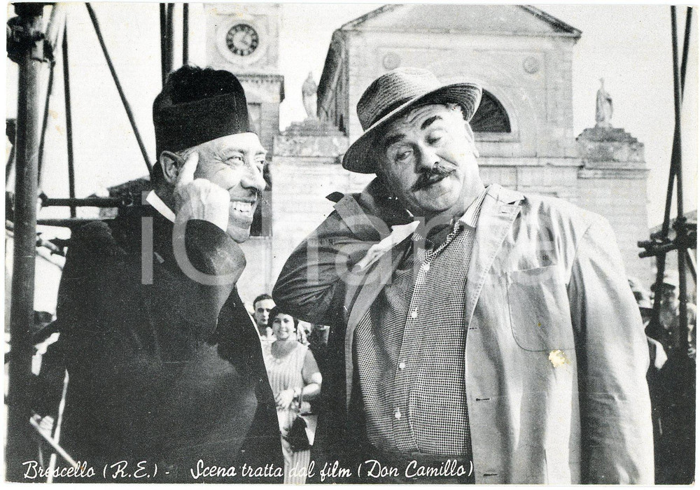 Cartolina originale da collezione 1955 CINEMA Fernandel e Gino Cervi  Scena del film Don Camillo  Cartolina FG 1