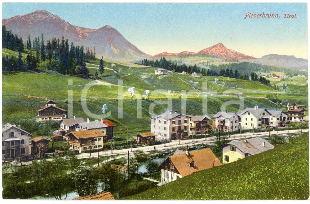Cartolina originale da collezione 1913 FIEBERBRUNN  TIROLO Panorama del paese  Cartolina FP NV 1