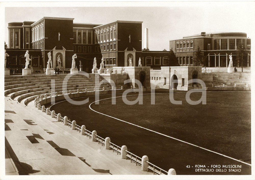 Cartolina originale da collezione 1940 ca ROMA Foro Mussolini FORO ITALICO Dettagli dello stadio  Cartolina FG NV 1