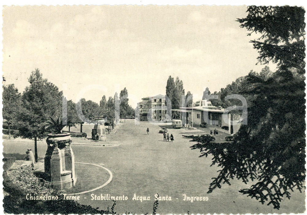 Cartolina originale da collezione 1958 CHIANCIANO TERME Ingresso dello Stabilimento Acqua Santa  Cartolina 1