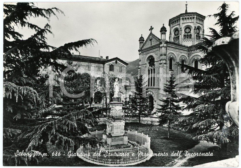Cartolina originale da collezione 1960 GIAVENO Santuario del Selvaggio  Monumento dell Incoronata  Cartolina 1