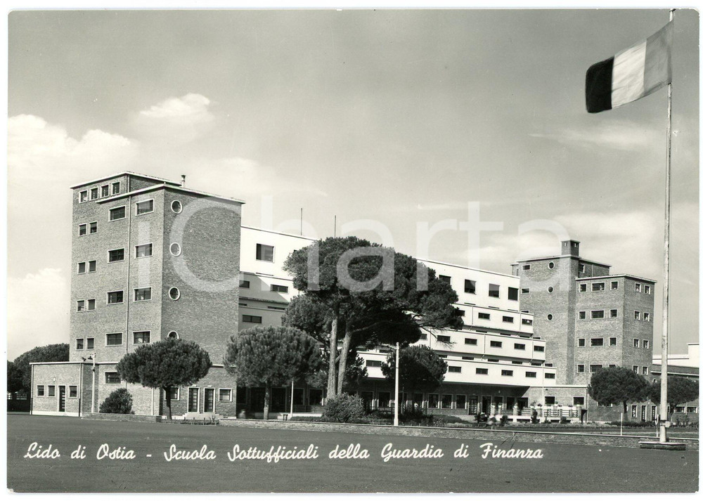 Cartolina originale da collezione 1965 LIDO DI OSTIA RM Scuola Sottufficiali della GUARDIA DI FINANZA Cartolina 1