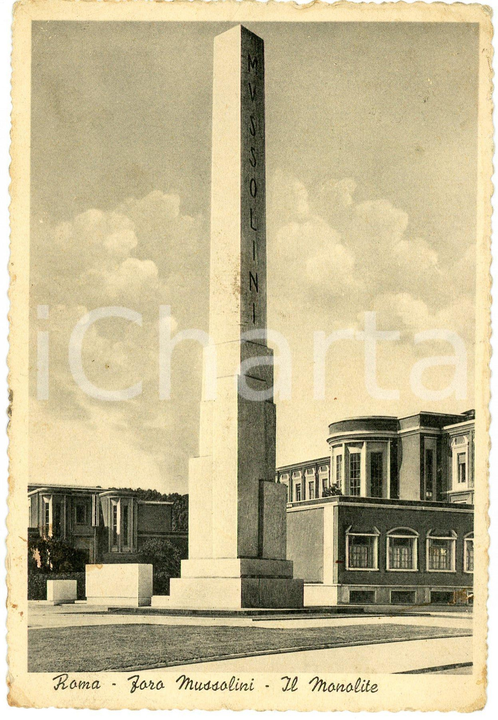 Cartolina originale da collezione 1941 ROMA  FORO ITALICO Obelisco Mussolini  Cartolina FG VG 1